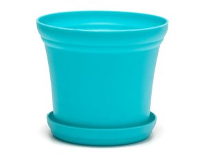 green plastic vase