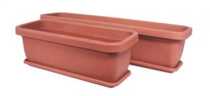 گلدان پلاستیکی مستطیلی بزرگ طراحی مقاوم و مناسب فضای باز