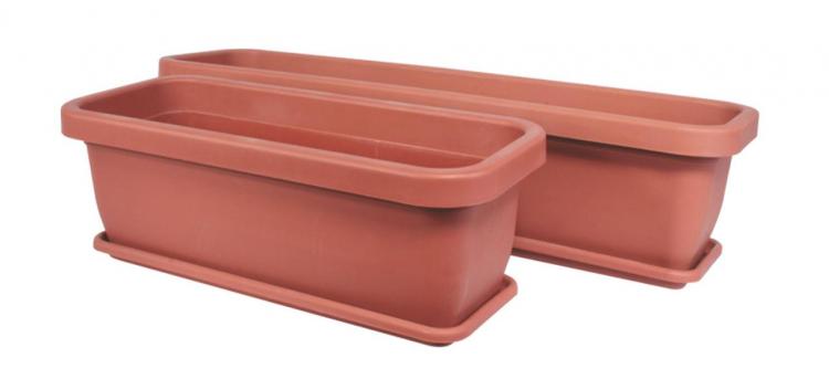 گلدان پلاستیکی مستطیلی بزرگ طراحی مقاوم و مناسب فضای باز